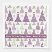 Paarse Groene Kerstmis Merry Pattern#25 ID1009 Servet (Voorkant)