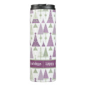 Paarse Groene Kerstmis Merry Pattern#25 ID1009 Thermosbeker (Achterkant)