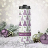 Paarse Groene Kerstmis Merry Pattern#25 ID1009 Thermosbeker