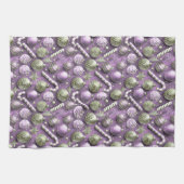 Paarse Groene Kerstmispatroon#12 ID1009 Theedoek (Horizontaal)