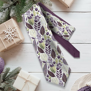 Paarse Groene Kerstmispatroon#21 ID1009 Stropdas