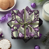 Paarse Groene Kerstmispatroon#22 ID1009 Cadeaupapier