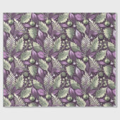 Paarse Groene Kerstmispatroon#22 ID1009 Cadeaupapier (Vlak)