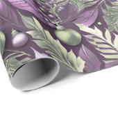 Paarse Groene Kerstmispatroon#22 ID1009 Cadeaupapier (Rol Hoek)