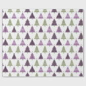 Paarse Groene Kerstmispatroon#24 ID1009 Cadeaupapier (Vlak)