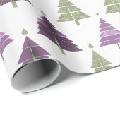 Paarse Groene Kerstmispatroon#24 ID1009 Cadeaupapier (Rol Hoek)
