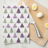 Paarse Groene Kerstmispatroon#25 ID1009 Theedoek (Quarter Fold)