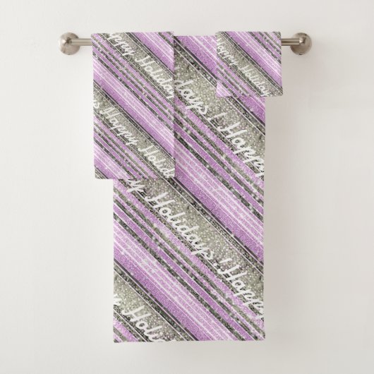 Paarse Groene Kerstmispatroon#28 ID1009 Bad Handdoek (Insitu)