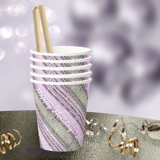 Paarse Groene Kerstmispatroon#28 ID1009 Papieren Bekers