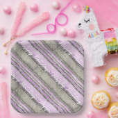 Paarse Groene Kerstmispatroon#28 ID1009 Papieren Bordje (Feest)