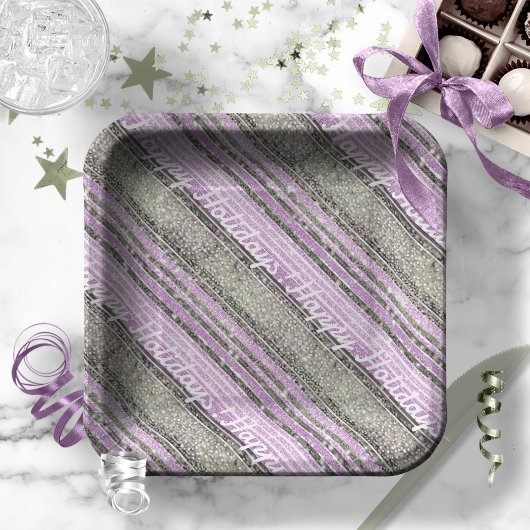 Paarse Groene Kerstmispatroon#28 ID1009 Papieren Bordje