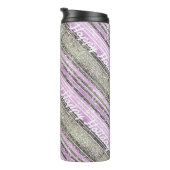 Paarse Groene Kerstmispatroon#28 ID1009 Thermosbeker (Geroteerd rechts)