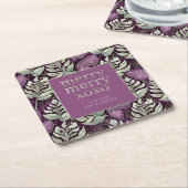 Paarse Groene Kerstmispatroon#29 ID1009 Kartonnen Onderzetters (Schuin)