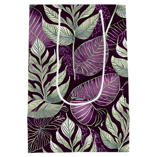 Paarse Groene Kerstmispatroon#29 ID1009 Medium Cadeauzakje (Achterkant)