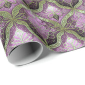 Paarse Groene Kerstmispatroon#31 ID1009 Cadeaupapier (Rol Hoek)