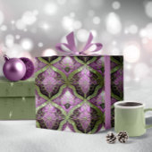 Paarse Groene Kerstmispatroon#31 ID1009 Cadeaupapier