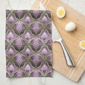 Paarse Groene Kerstmispatroon#31 ID1009 Theedoek (Quarter Fold)