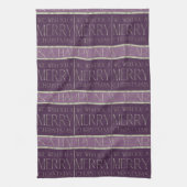 Paarse Groene Kerstmispatroon#34 ID1009 Theedoek (Verticaal)