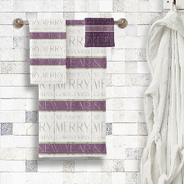 Paarse Groene Kerstmispatroon#35 ID1009 Bad Handdoek