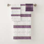 Paarse Groene Kerstmispatroon#35 ID1009 Bad Handdoek (Insitu)