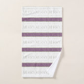 Paarse Groene Kerstmispatroon#35 ID1009 Bad Handdoek (Handdoek)