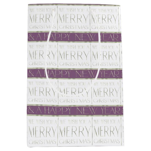 Paarse Groene Kerstmispatroon#35 ID1009 Medium Cadeauzakje (Voorkant)