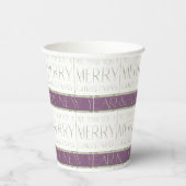 Paarse Groene Kerstmispatroon#35 ID1009 Papieren Bekers (Rechts)