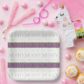 Paarse Groene Kerstmispatroon#35 ID1009 Papieren Bordje (Feest)