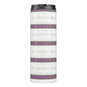 Paarse Groene Kerstmispatroon#35 ID1009 Thermosbeker (Achterkant)