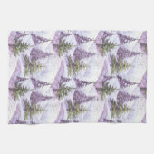 Paarse Groene Kerstmispatroon#4 ID1009 Theedoek (Horizontaal)