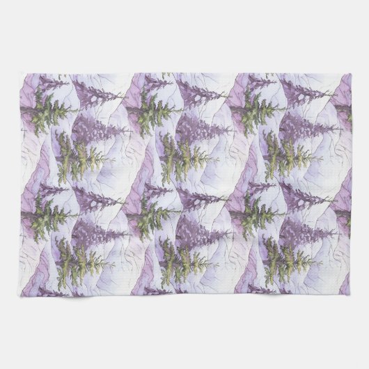 Paarse Groene Kerstmispatroon#4 ID1009 Theedoek (Horizontaal)