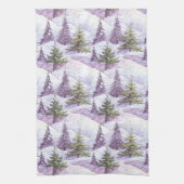 Paarse Groene Kerstmispatroon#4 ID1009 Theedoek (Verticaal)