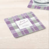 Paarse Groene Kerstmispatroon#7 ID1009 Kartonnen Onderzetters (Schuin)