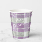 Paarse Groene Kerstmispatroon#7 ID1009 Papieren Bekers (Voorkant)