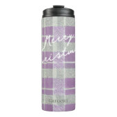 Paarse Groene Kerstmispatroon#7 ID1009 Thermosbeker (Voorkant)