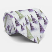 Paarse Groene Kerstmispatroon#8 ID1009 Stropdas (Opgerold)