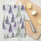 Paarse Groene Kerstmispatroon#8 ID1009 Theedoek (Quarter Fold)