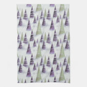 Paarse Groene Kerstmispatroon#8 ID1009 Theedoek (Verticaal)