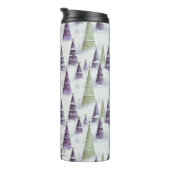 Paarse Groene Kerstmispatroon#8 ID1009 Thermosbeker (Geroteerd rechts)