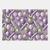 Paarse groene kerstpatronen #12#24#27 ID1009 Inpakpapier Vel (Voorkant 2)