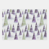 Paarse groene kerstpatronen #2#8#32 ID1009 Inpakpapier Vel (Voorkant 2)