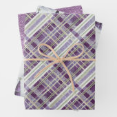 Paarse groene kerstpatronen #2#8#32 ID1009 Inpakpapier Vel (In situ)