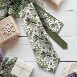 Paarse groene kerstpatroon # 17 ID1009 Stropdas