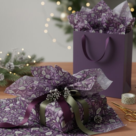 Paarse Groene Kerstpatroon#18 ID1009 Tissuepapier