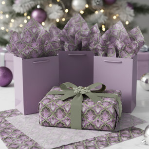 Paarse Groene Kerstpatroon#31 ID1009 Tissuepapier