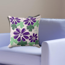 Paarse & Groene Klaver & Flower Doodle