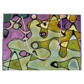 Paarse groene koele kleurrijke cirkels en mod swir groot cadeauzakje (Achterkant)