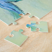 Paarse Groene Kolibrie Schilderij Legpuzzel (Zijkant)