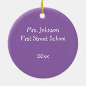 Paarse Groene Krayon School Kunstleraar Kleur Keramisch Ornament (Achterkant)