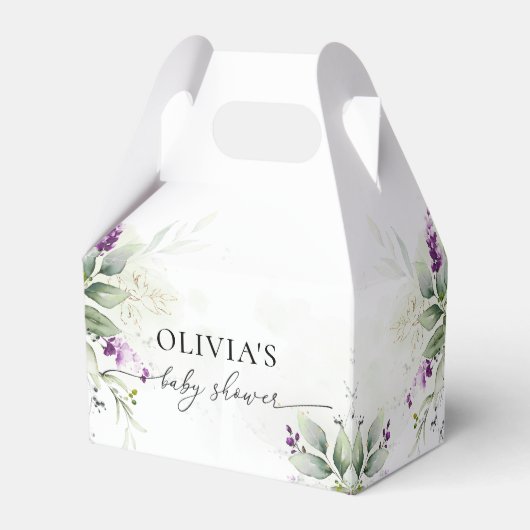 Paarse groene lavendel Baby shower gunst box Bedankdoosjes (Achterkant)